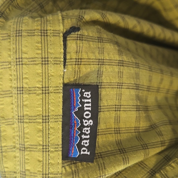PATAGONIA Mens Short Sleeve Puckerware Button Down Shirt Avocado Green Sz XXL - Picture 13 of 14